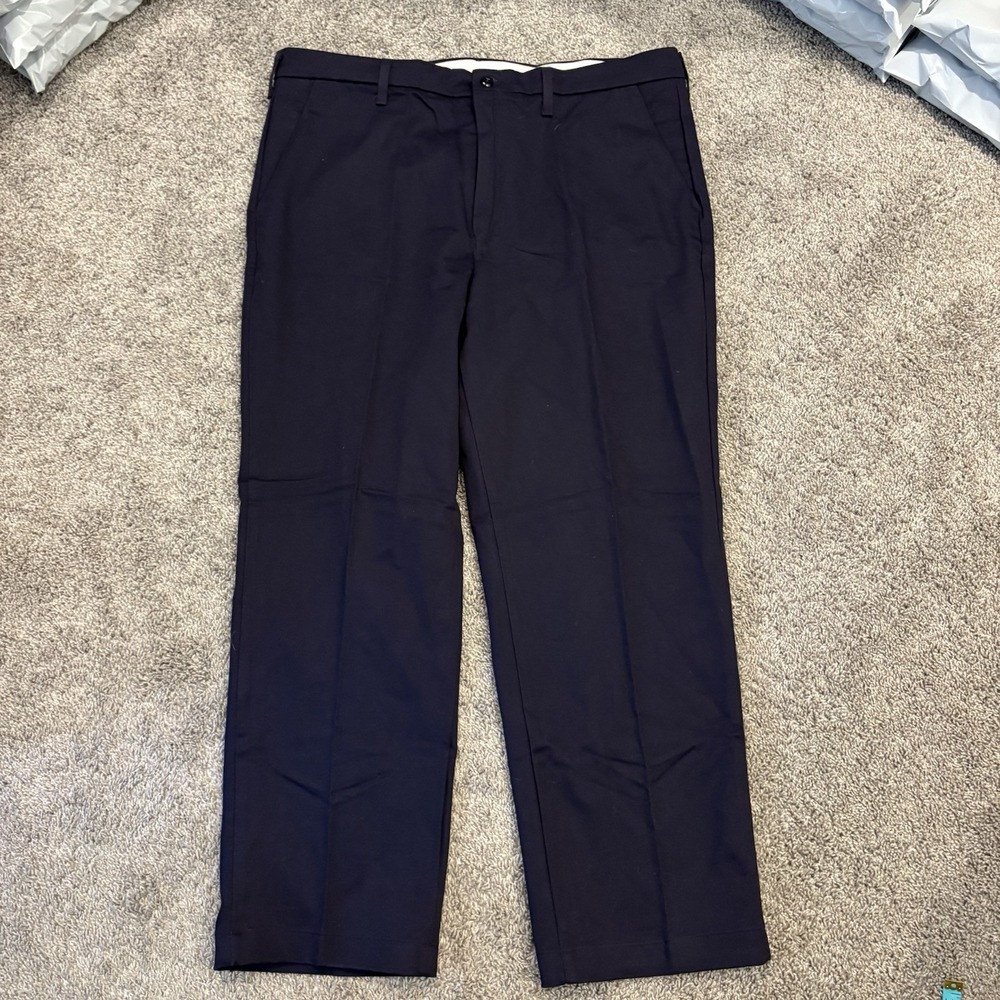 Bulwark FR CAT2  DARK NAVY Twill Work Pants PLW2NV2 42x31 Workwear Wide Leg NWOT